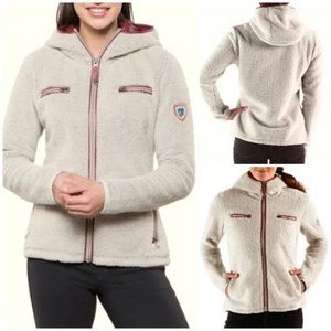 Kuhl jacket sherpa fleece full zip hooded L cozy